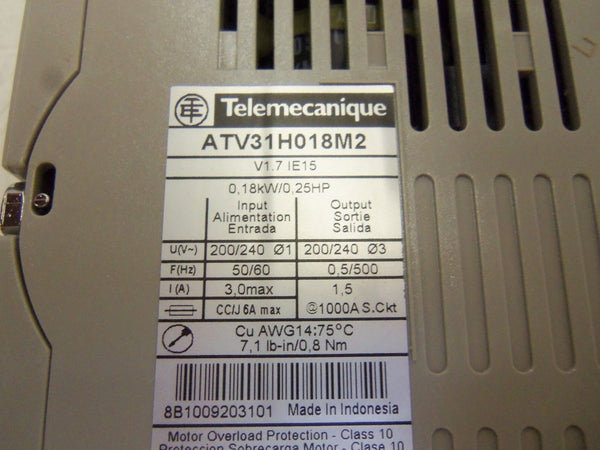 TELEMECANIQUE ATV31H018M2 SPEED DRIVE NSMP