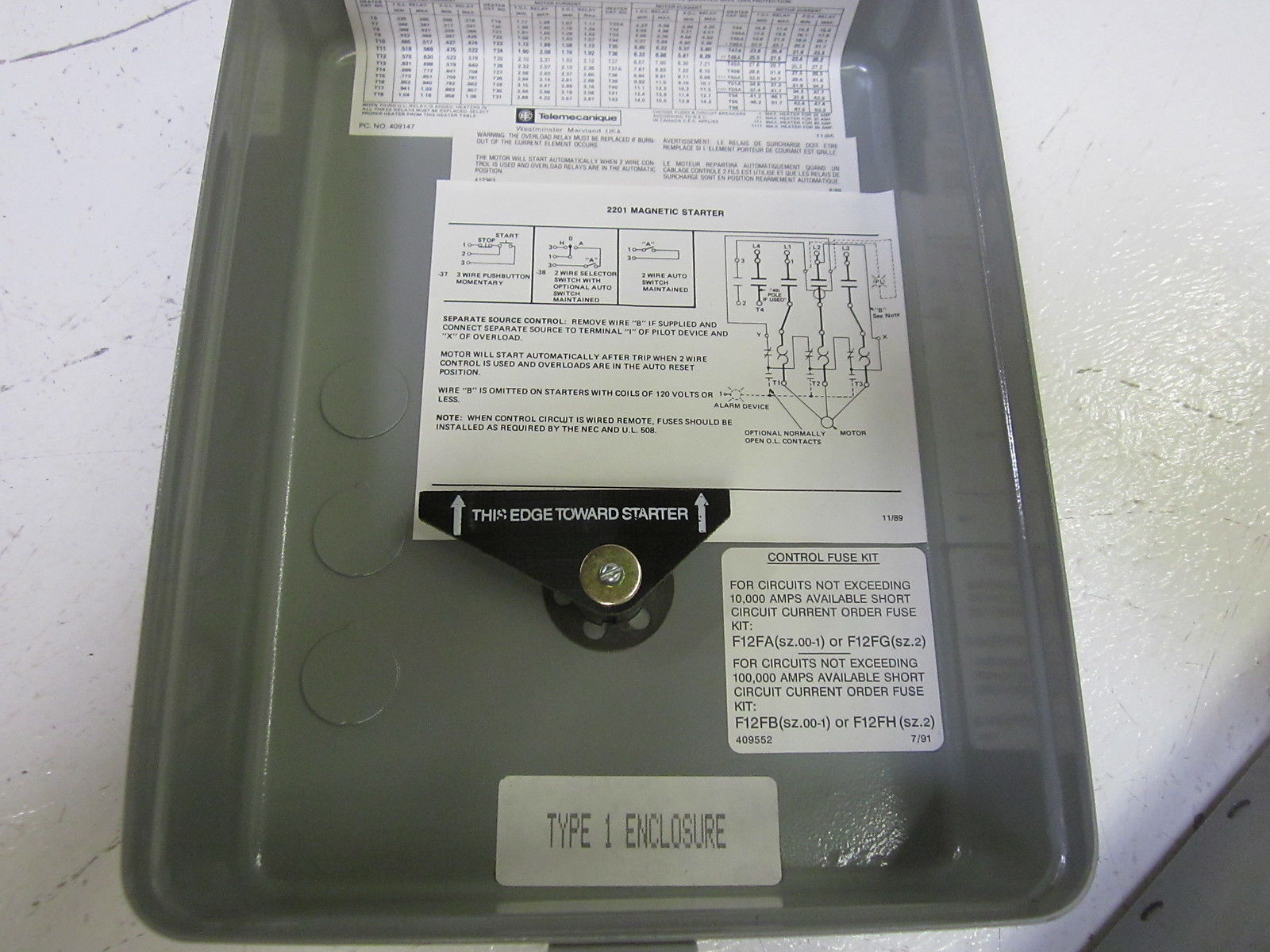 TELEMECANIQUE ICEB330BB 9F9220 B  STARTER  ENCLOSURE  NSNP