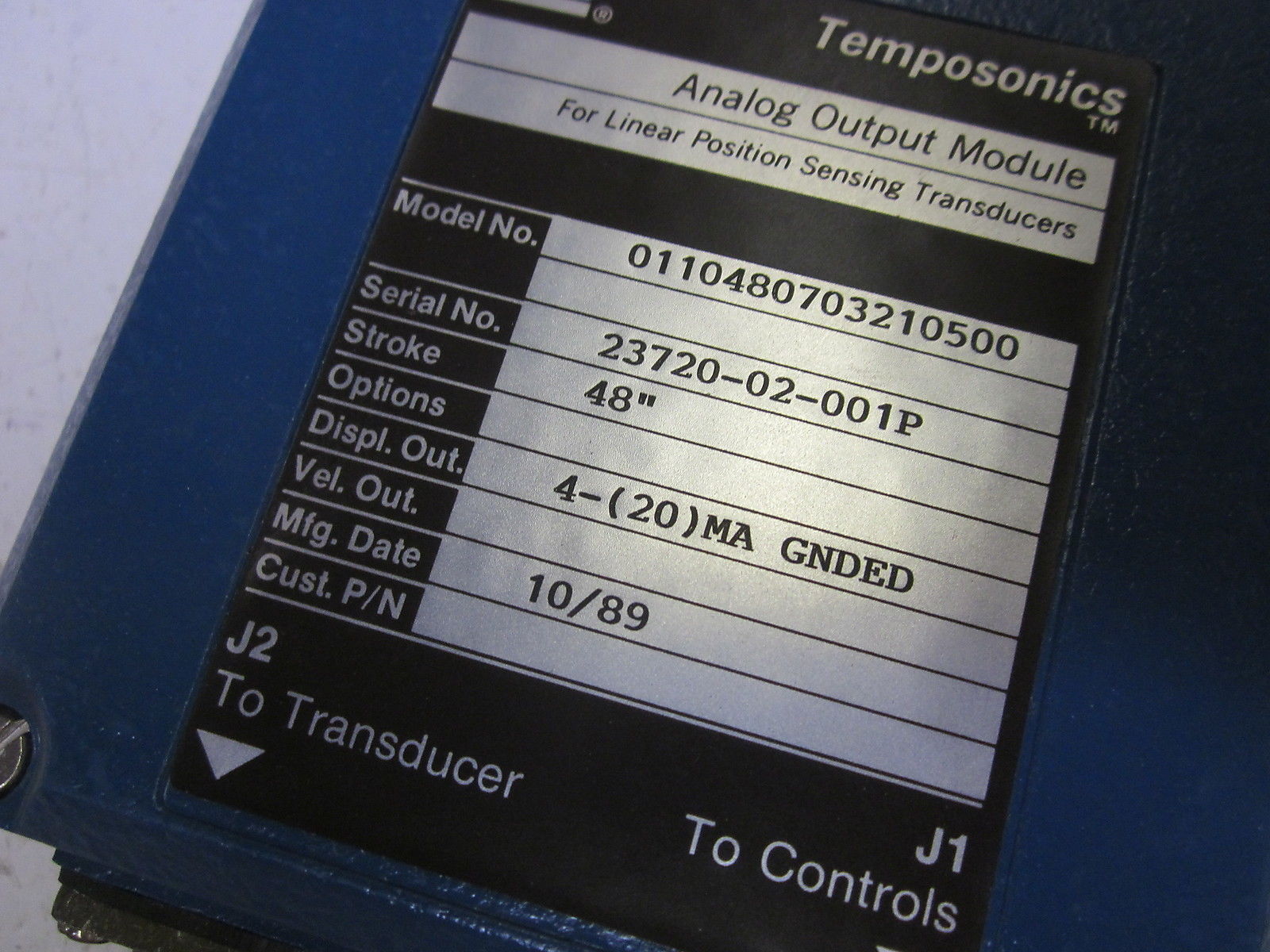MTS TEMPOSONICS 0110480703210500 ANALOG OUTPUT MODULE 4-(20)MA UNMP