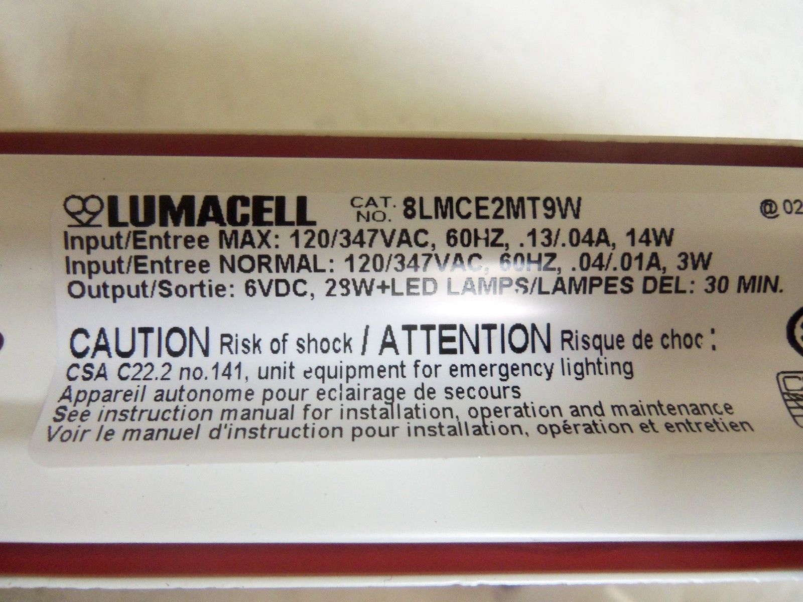 THOMAS & BETTS 8LMCE2MT9W EXIT SIGN *NEW IN BOX*