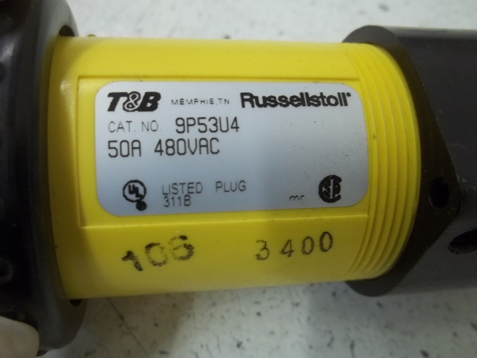 THOMAS & BETTS 9P53U4 PLUG  50A 480VAC UNMP