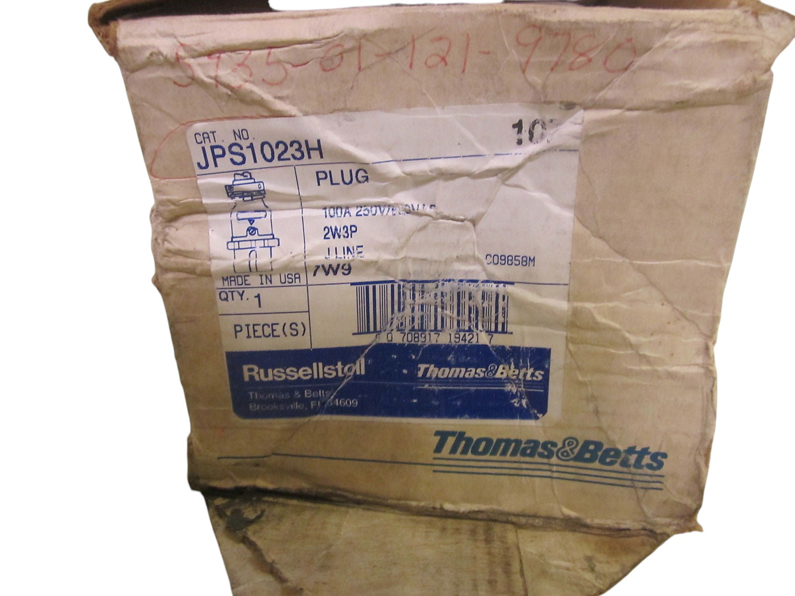 THOMAS & BETTS JPS1023H PLUG 100A 250V/600VAC NSMP