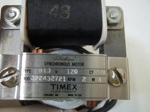 TIMEX CLOCK COMPANY 322432721 SYNCHRONOUS MOTOR 120V *USED*