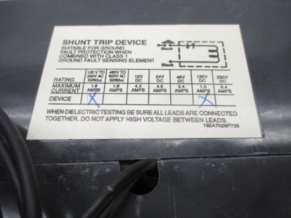 GENERAL ELECTRIC TJK636600 600A w/ SHUNT TRIP DEVICE NSNP