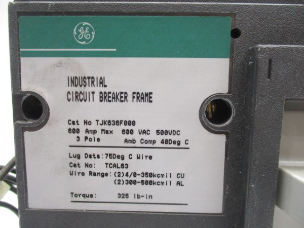 GENERAL ELECTRIC TJK636600 600A w/ SHUNT TRIP DEVICE NSNP
