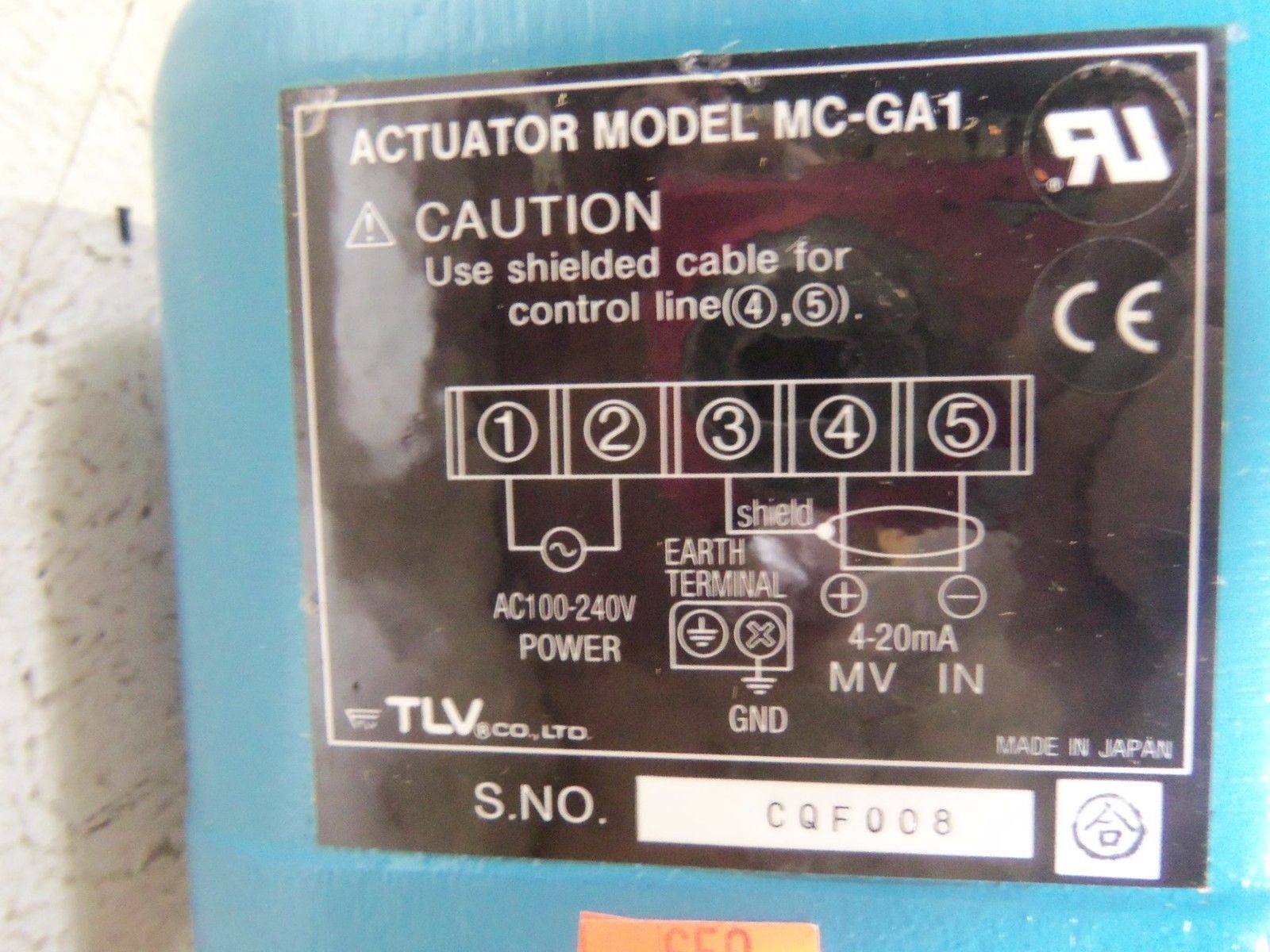 TLV MC-GA1 ACTUATOR *USED*