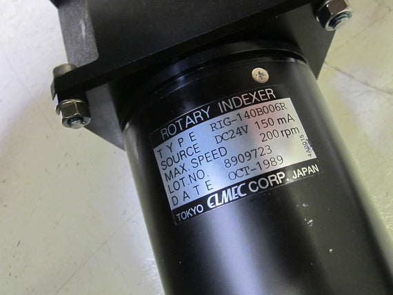 TOKYO ELMEC CORP. RIG-140B006R ROTARY INDEXER 24VDC 200RPM *NEW NO BOX*
