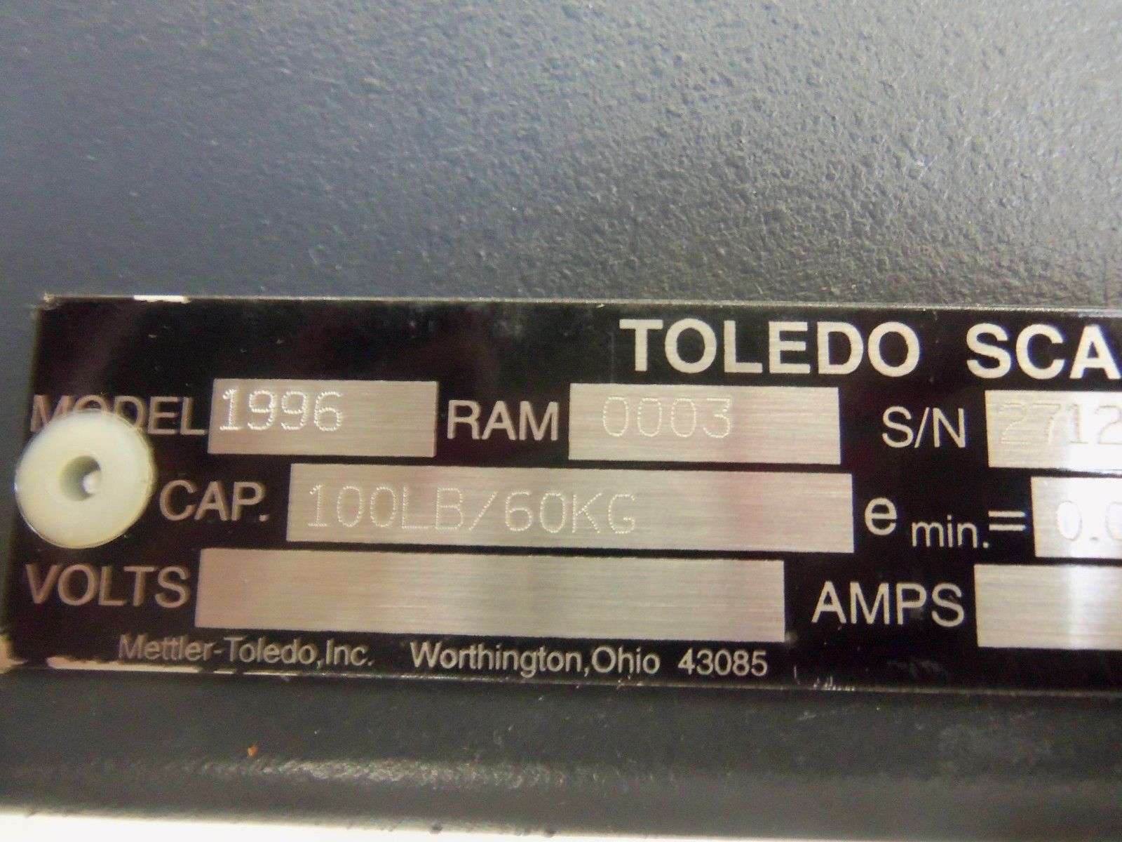 TOLEDO SCALE 1996 DIGITAL SCALE 100lb *USED*