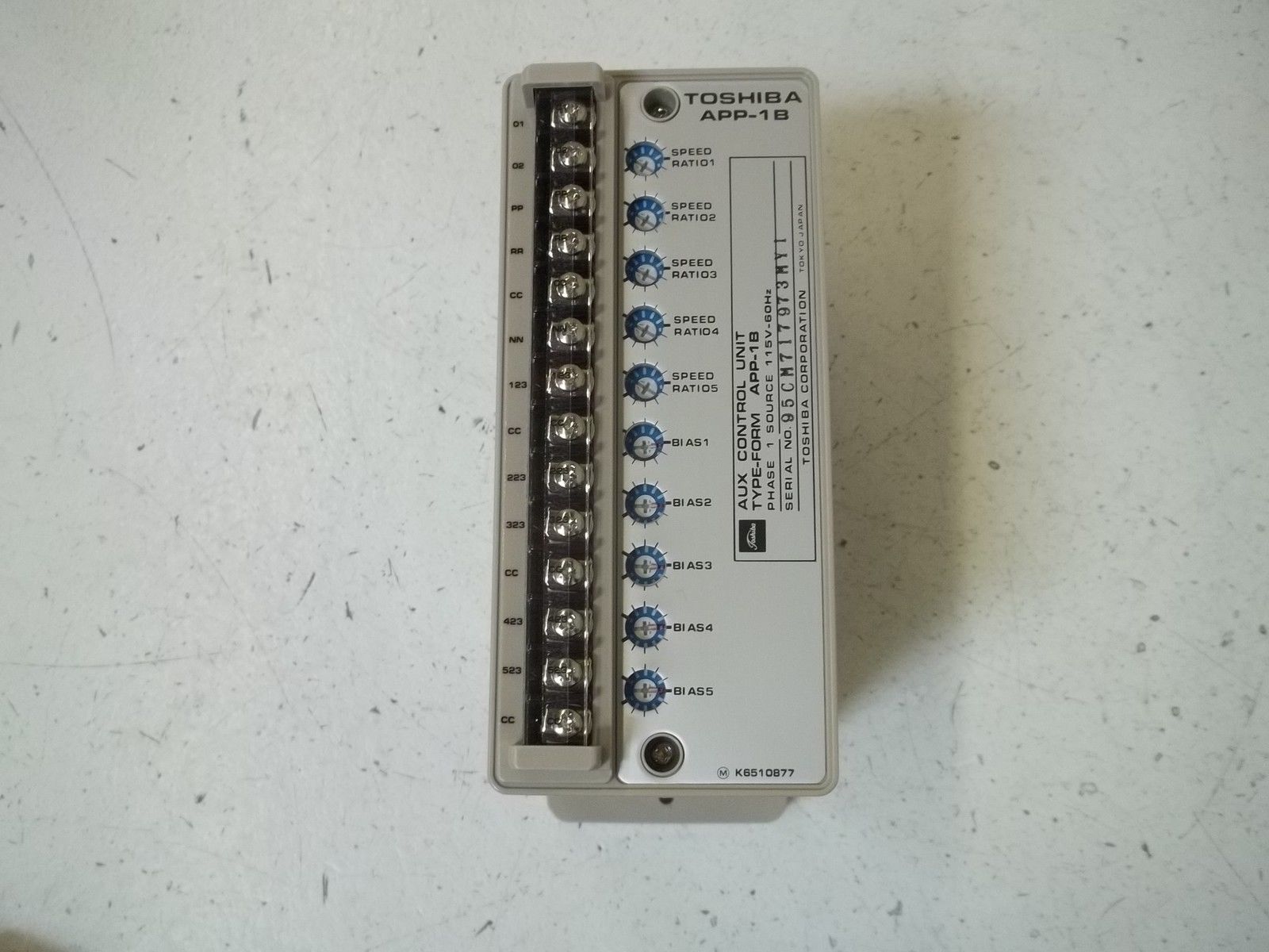 TOSHIBA APP-1B AUX CONTROL UNIT PHASE 1 SOURCE 115V-60HZ NSMP