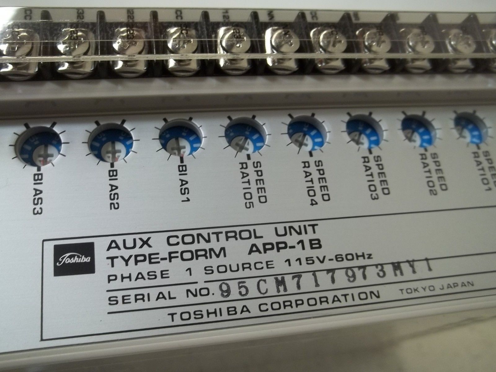 TOSHIBA APP-1B AUX CONTROL UNIT PHASE 1 SOURCE 115V-60HZ NSMP