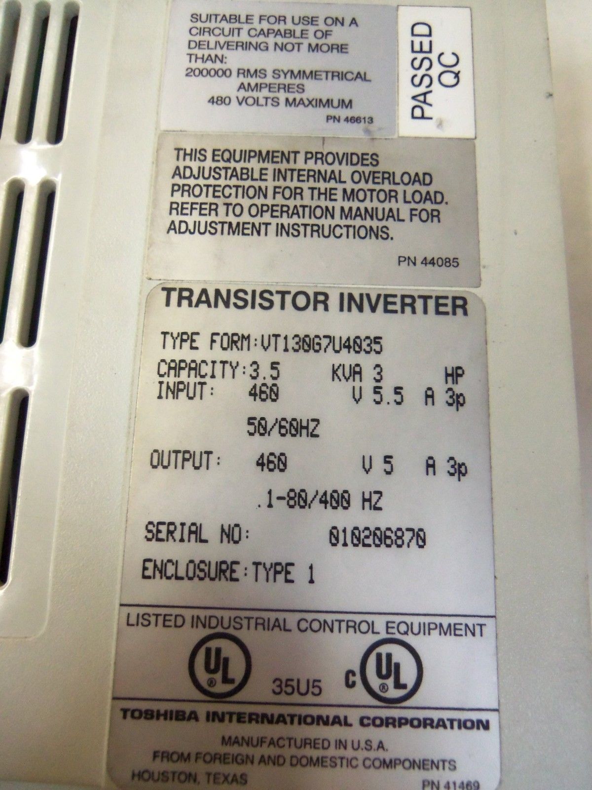 TOSHIBA VT130G7U4035 UNMP