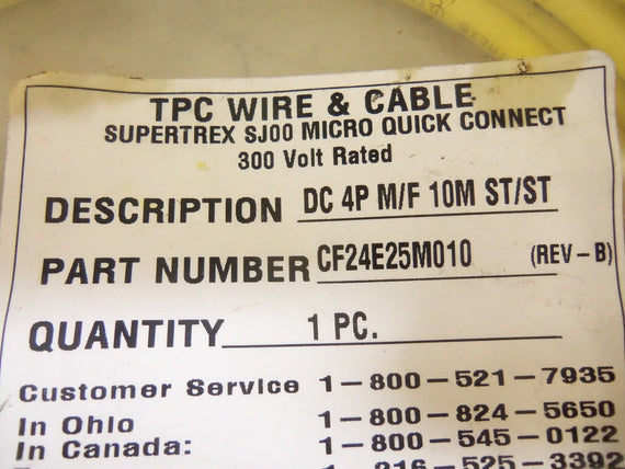 TPC CF24E25M010 REV.B CONNECTOR CABLE *NEW IN FACTORY BAG*