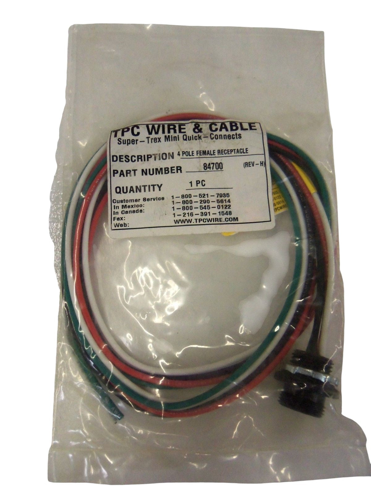 TPC WIRE & CABLE 84700 4P FEMALE RECEPTACLE REV. H NSMP