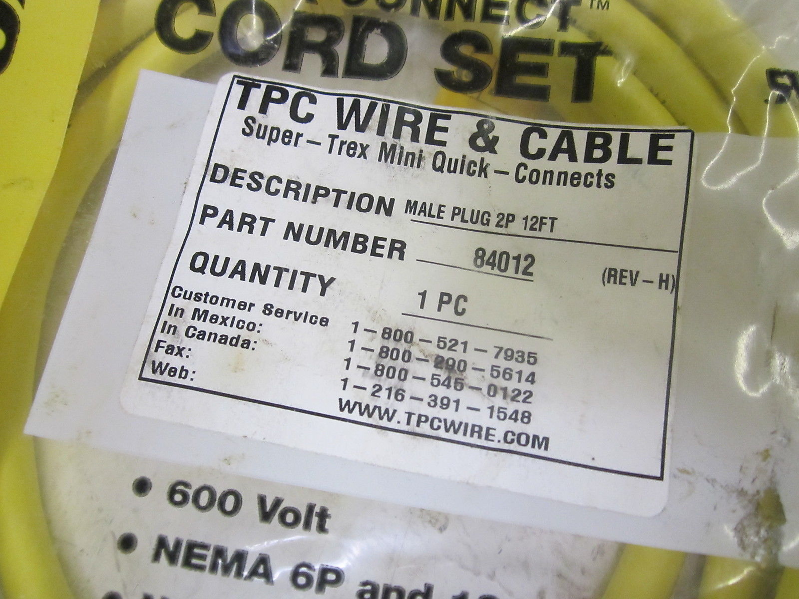 TPC WIRE & CABLE 84012 REV-H NSMP