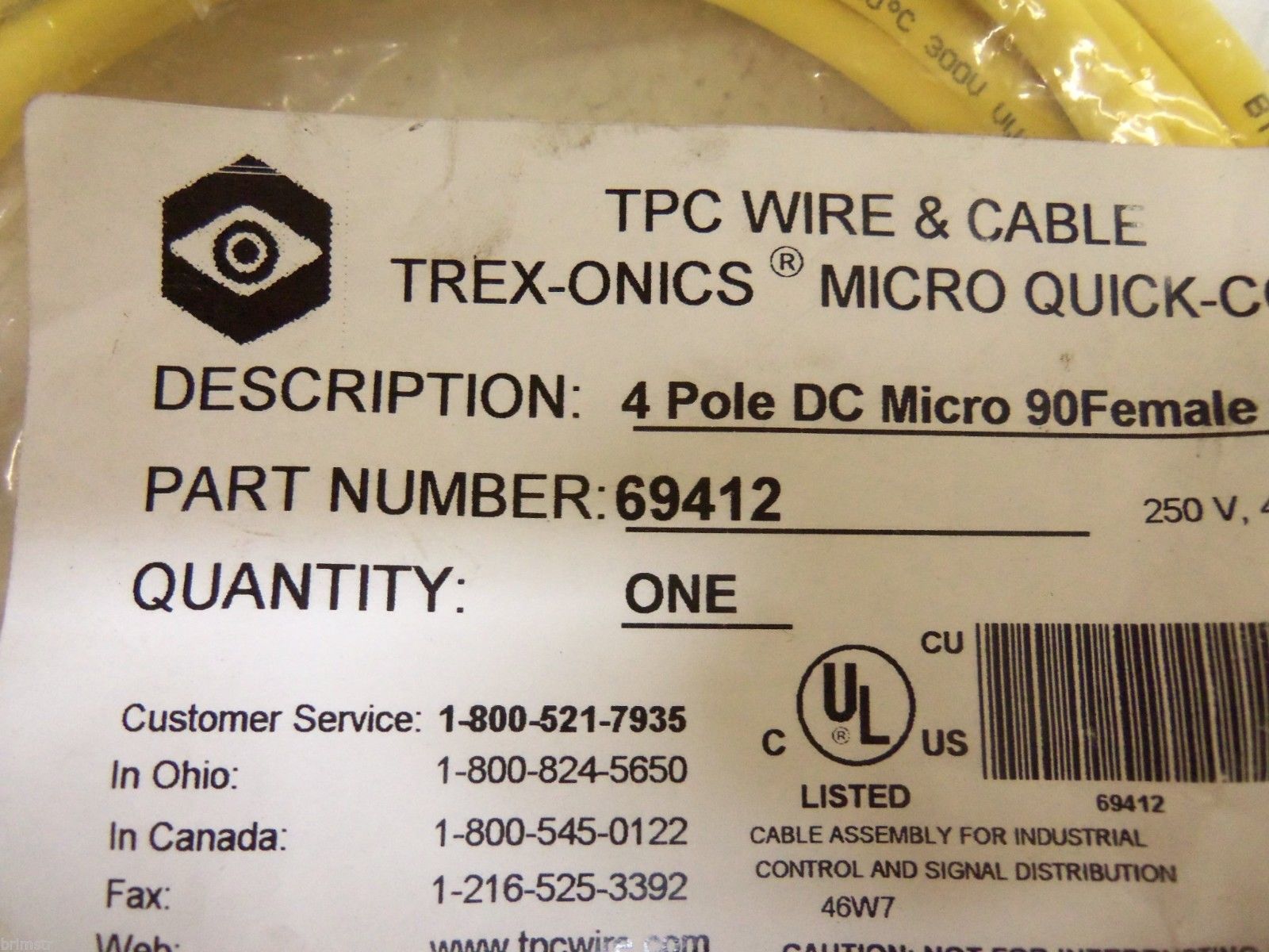 TPC WIRE & CABLE CONNECTOR 69412 NSMP