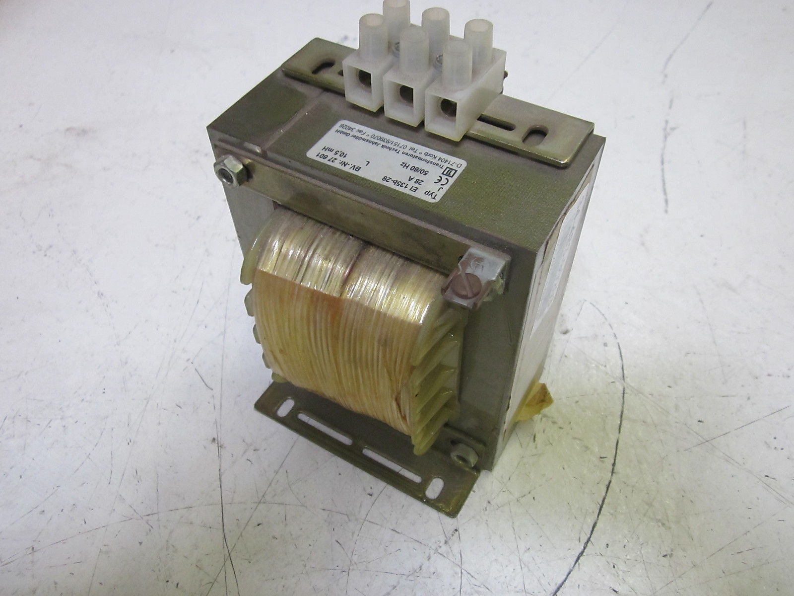 TRANSFORMATOREN TECHNIK JAHNSMULLER EI 135B-28, 27601 TRANSFORMER 28AUNMP