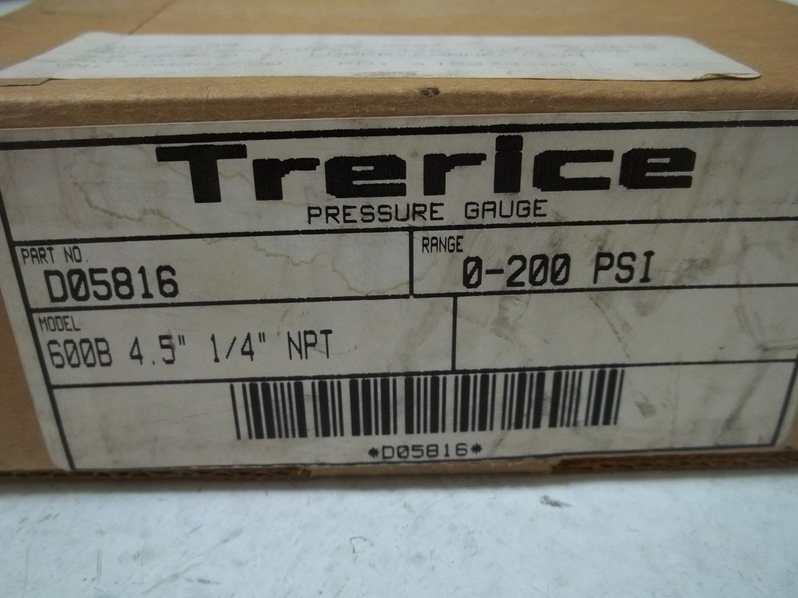TRERICE D05816 0/200 PSI GAUGE NSMP