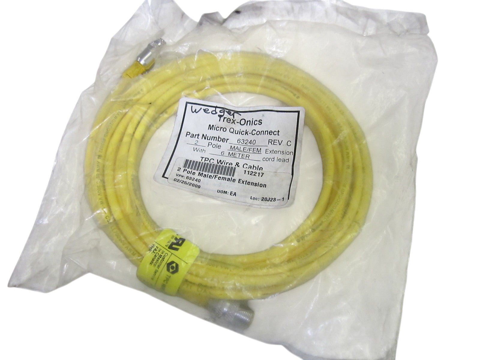 TREX-ONICS 63240 REV.C MICRO QUICK CONNECT CORD  NSMP