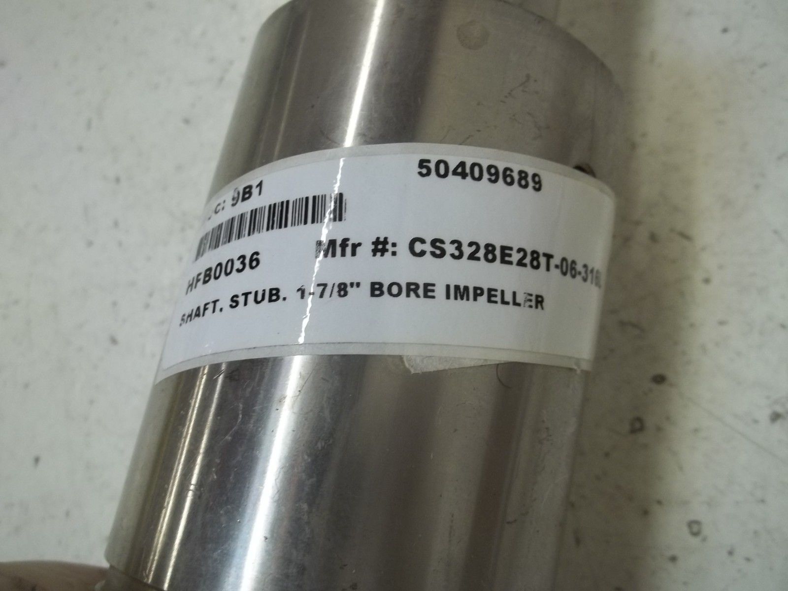 TRI-CLOVER CS328E28T-06-316L SHFT, STUB, 1-7/8" BORE IMPELLER NSNP