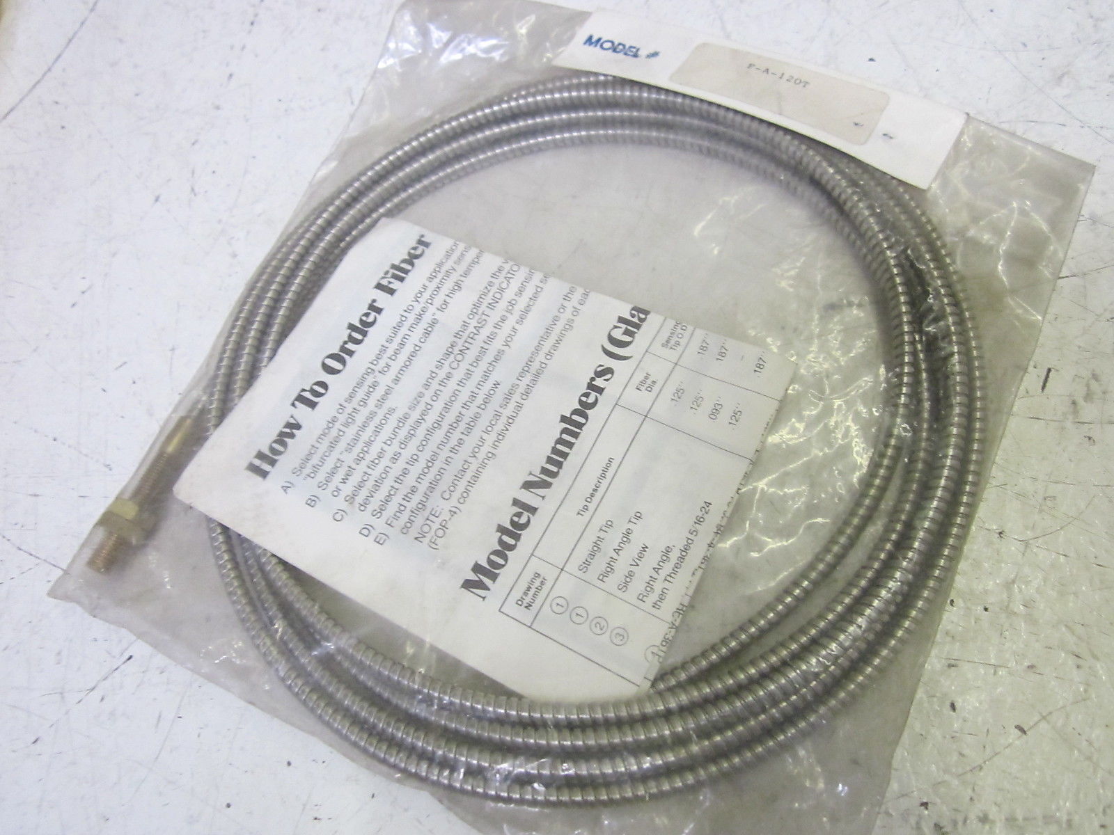 TRI-TRONICS F-A-120T FIBER OPTIC LIGHT GUIDE  NSMP