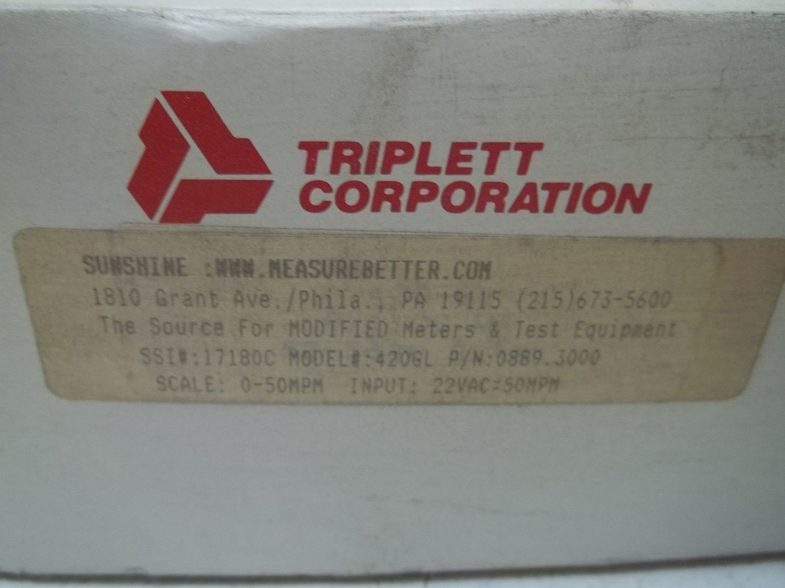 TRIPLETT CORPORATION 0889.3000 NSMP