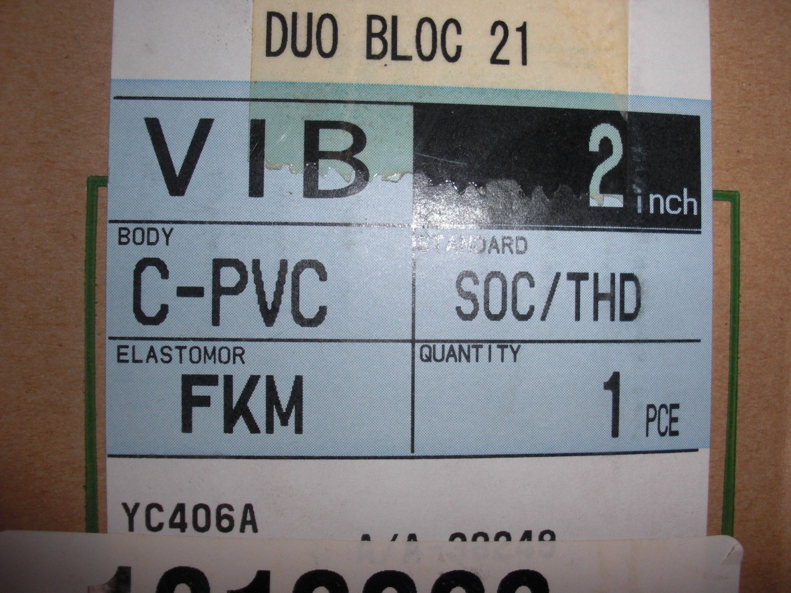 TRUE UNION DUO BLOC 21 3/4" C-PVC BALL VALVE HEAVY DUTY TYPE 21 NSMP