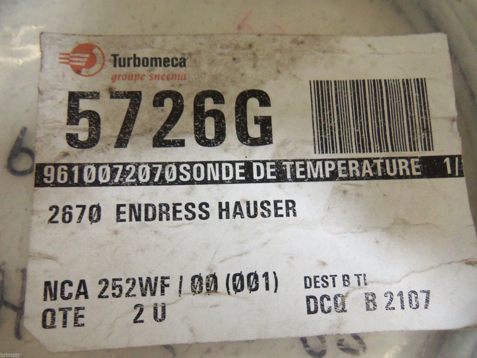 ENDRESS+HAUSER TURBOMECA 5726G NSNP