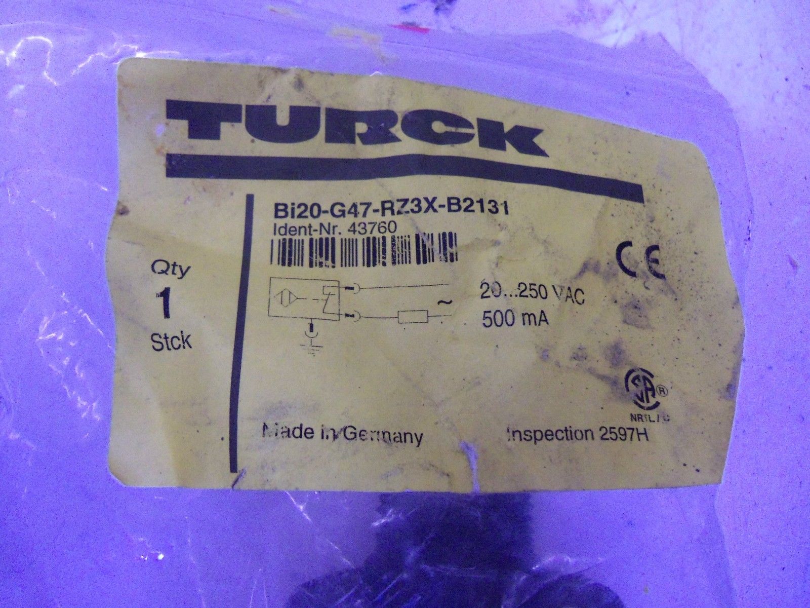 TURCK Bi20-G47-RZ3X-B2131 PROXIMITY SENSOR NSMP