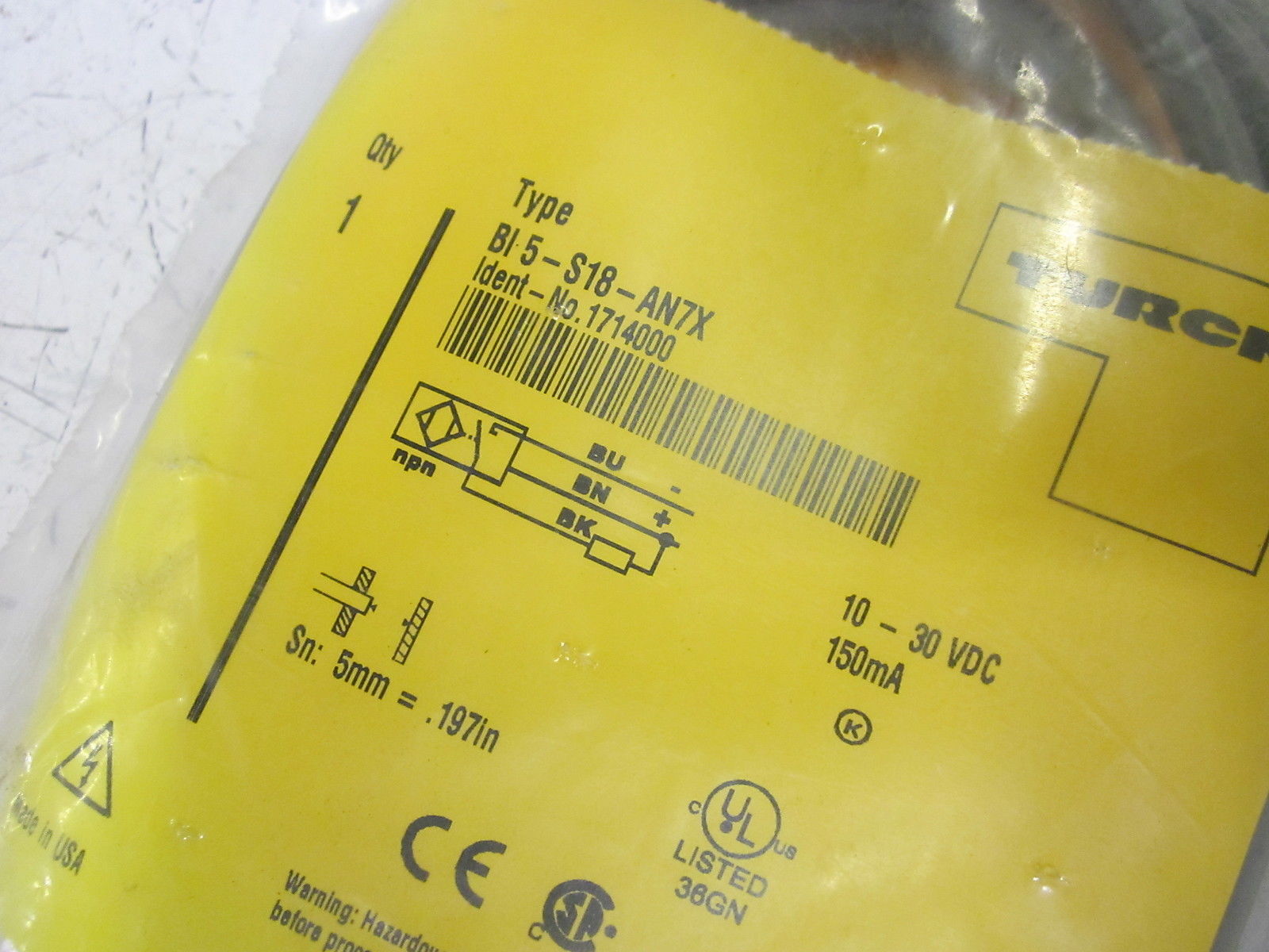 TURCK BI5-S18-AN7X PROXIMITY SWITCH 10-30VDC NSMP