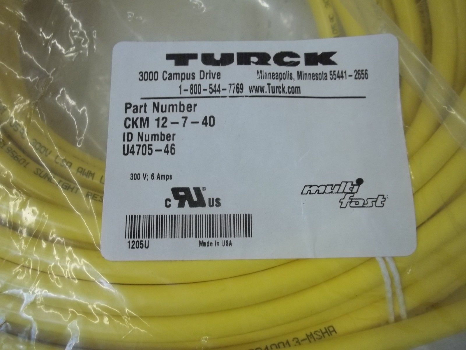 TURCK CKM 12-7-40 CABLE NSMP