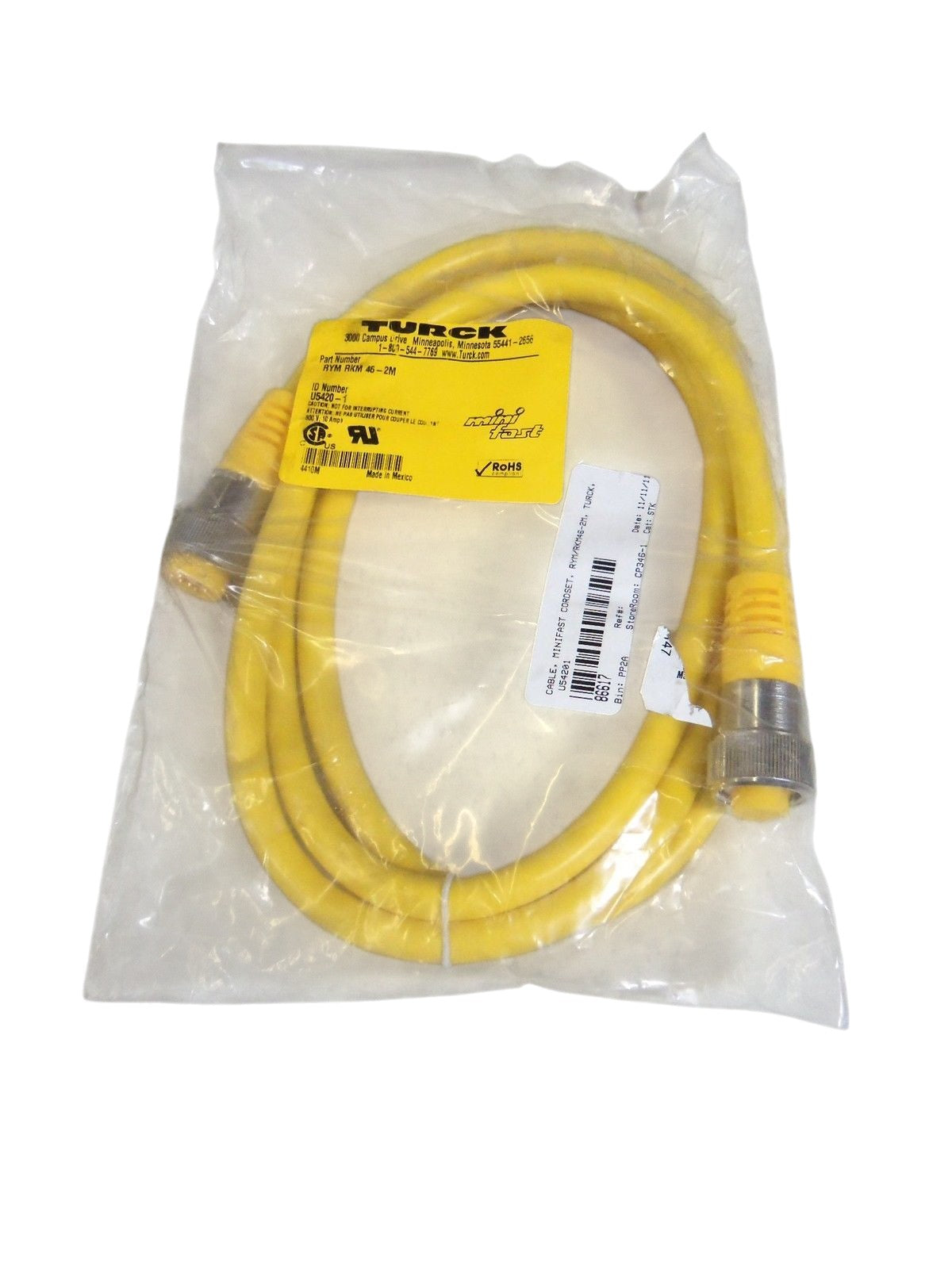 TURCK EXTENSION CABLE RYMRKM46-2M NSMP