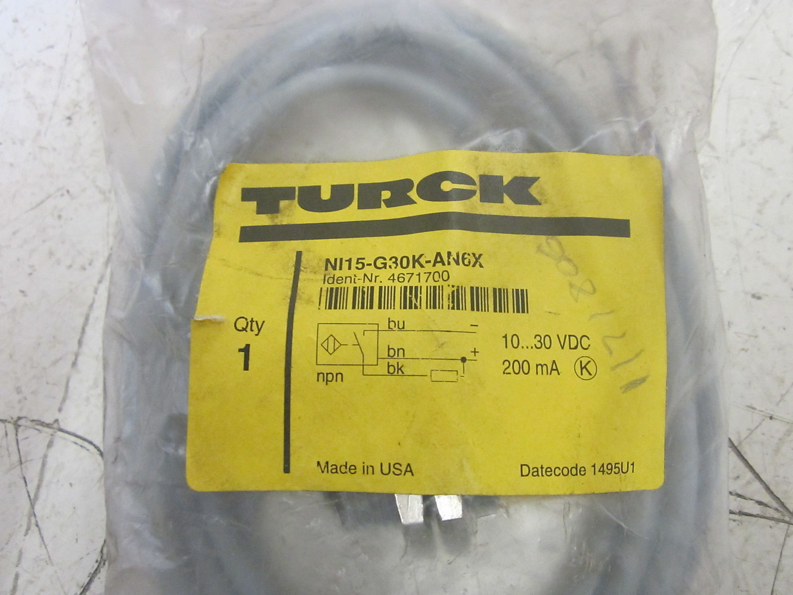 TURCK NI 15-G30K-AN6X PROXIMITY SWITCH 10-30VDC NSMP