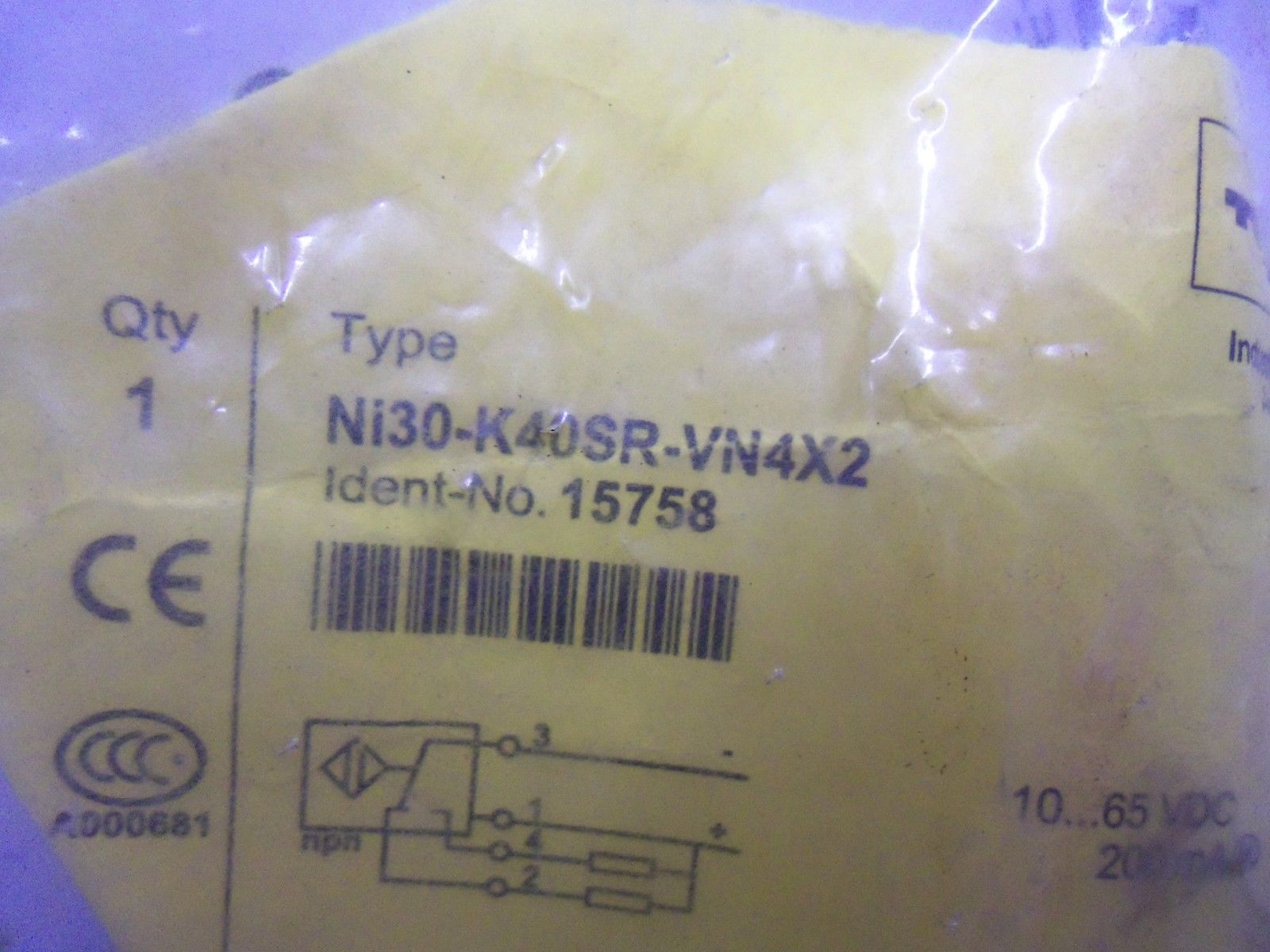 TURCK Ni30-K40SR-VN4X2 *NEW IN FACTORY BAG*