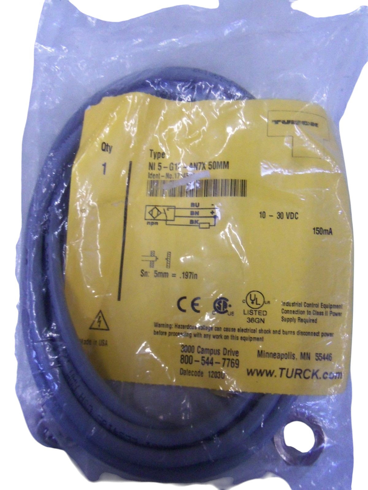 TURCK NI5-G12-AN7X 50MM NSMP