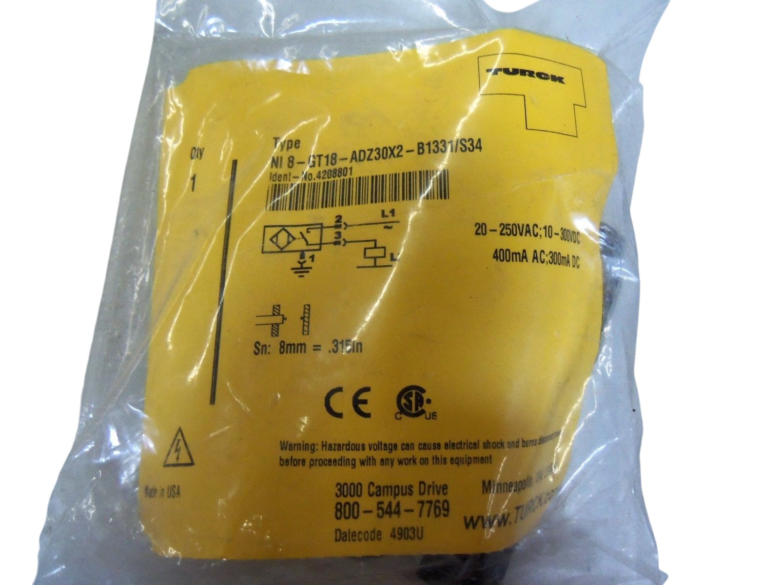 TURCK NI8-GT18-ADZ30X2-B1331/S34 NSMP