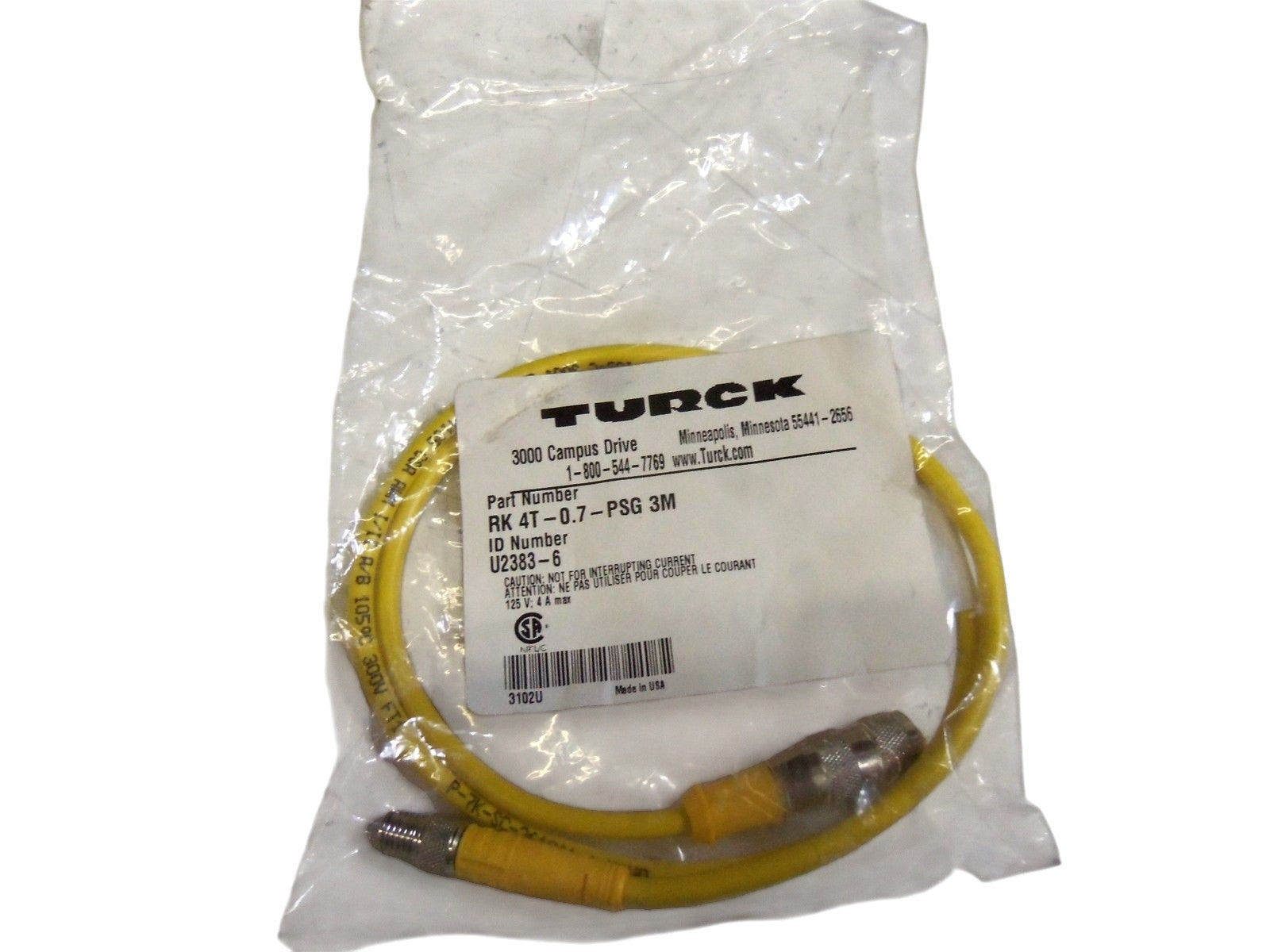 TURCK RK4T-0.7-PSG3M HYBRID MOLDED CORDSET NSMP