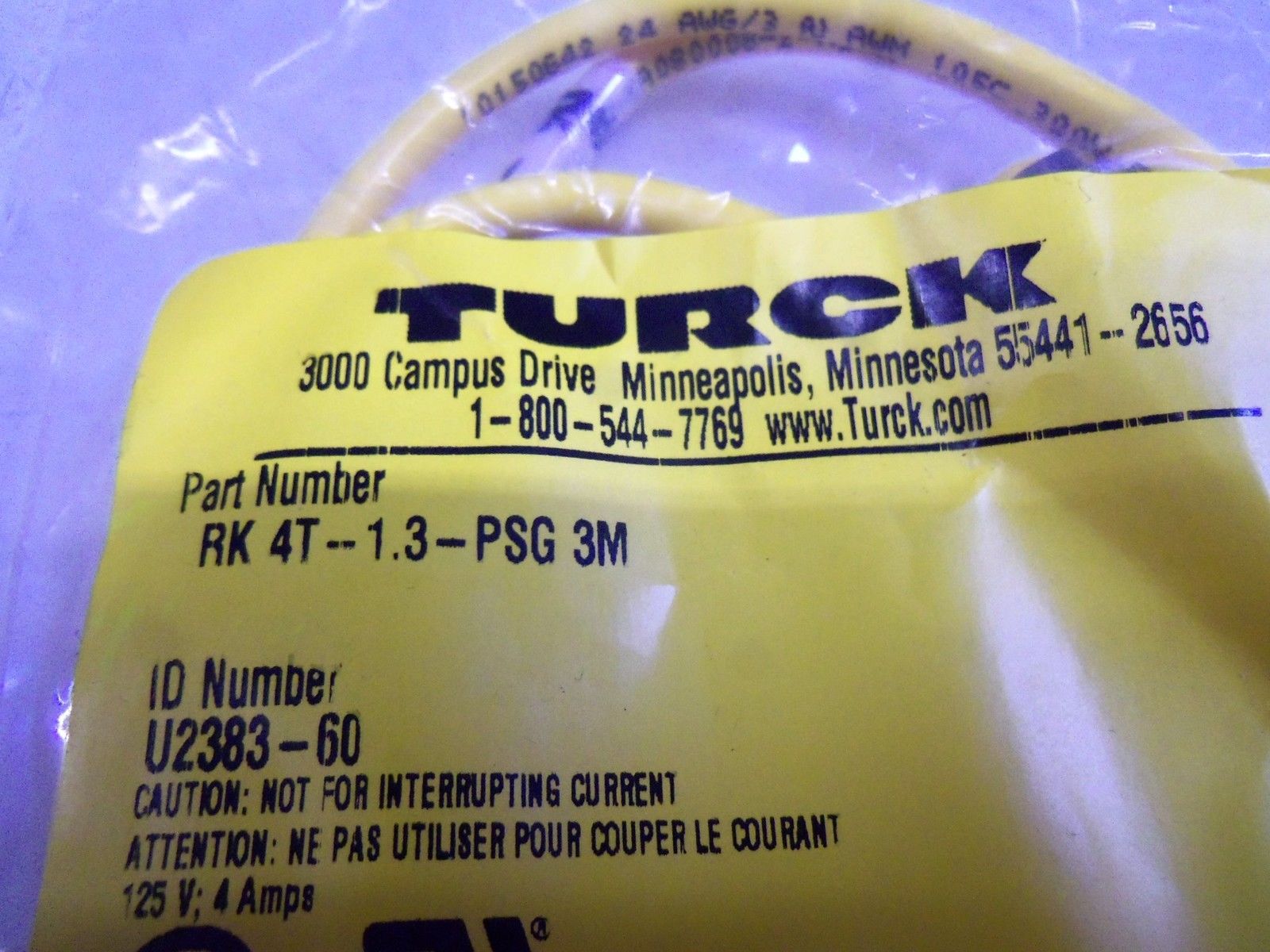 TURCK RK4T-1.3-PSG3M CORDSET NSMP