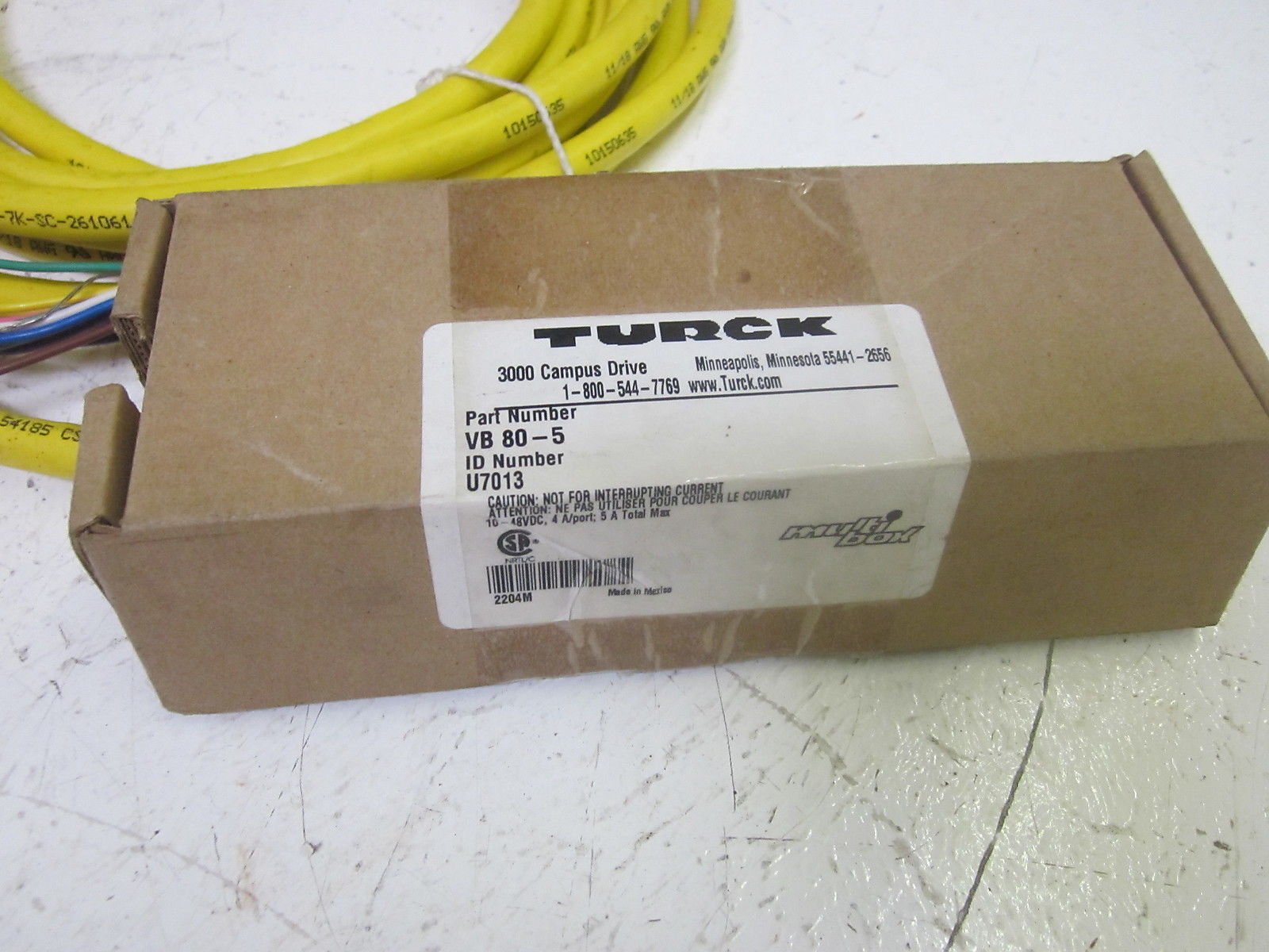 TURCK VB 80-5 RECEPTACLE MULTIBOX W/ CABLE NSMP