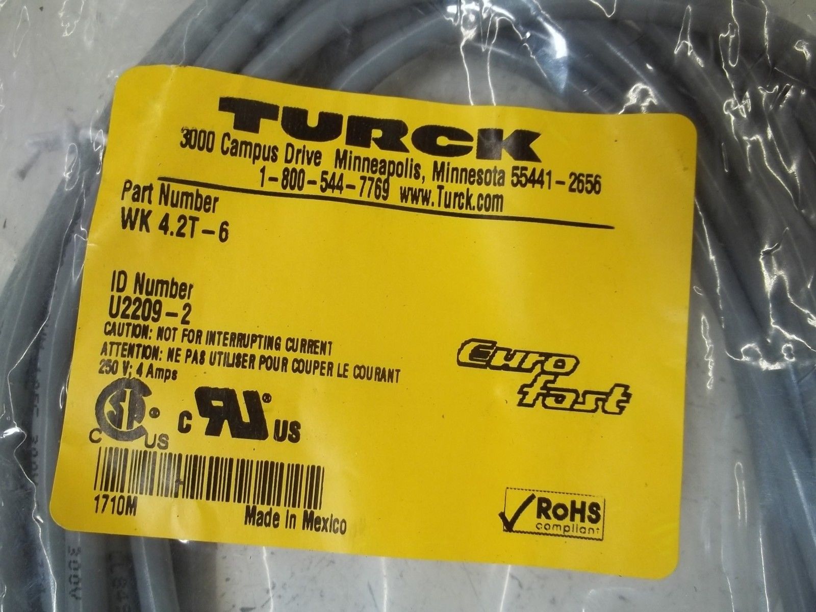 TURCK WK4.2T-6 CABLE NSMP
