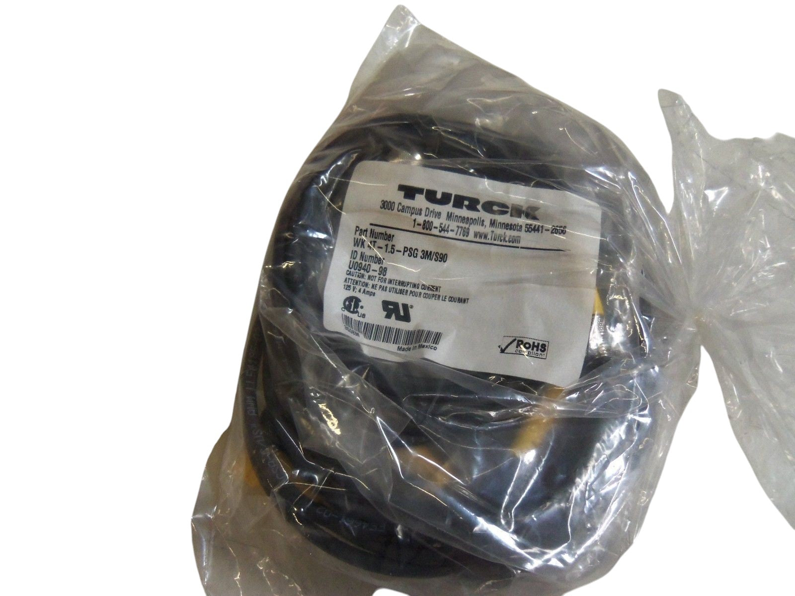 TURCK WK4T-1.5-PSG 3M/S90 HYBRID MOLDED CORDSET NSMP