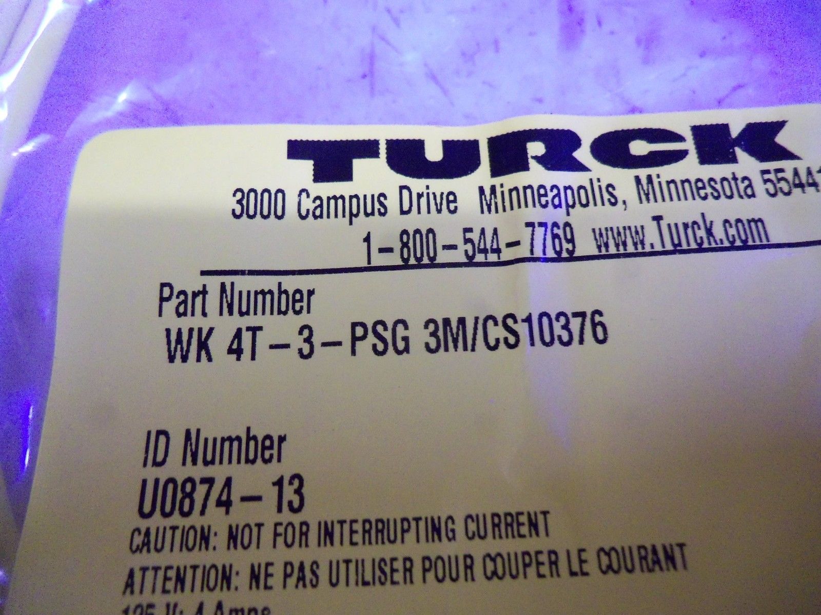 TURCK WK4T-3-PSG3M/CS10376 NSMP