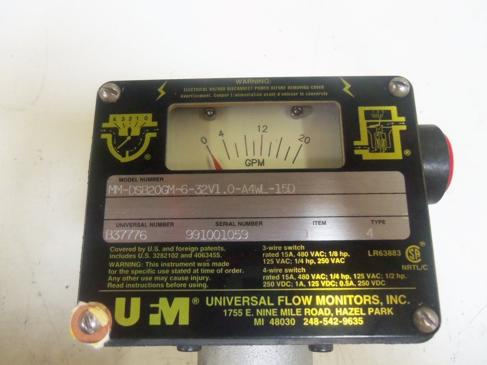 UFM MM-DSB20GM-6-32V1.0-A4WL-15D UNMP
