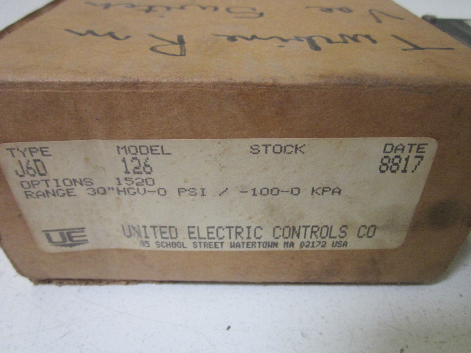 UNITED ELECTRIC 126 J6D-126 NSMP