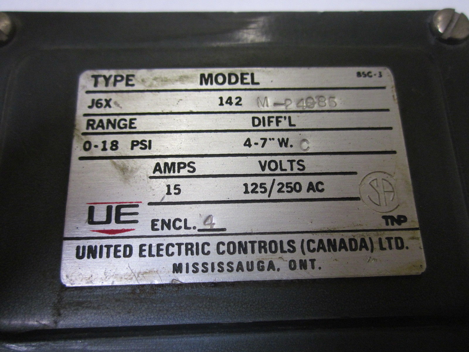 UNITED ELECTRIC J6X-142M-24085 UNMP