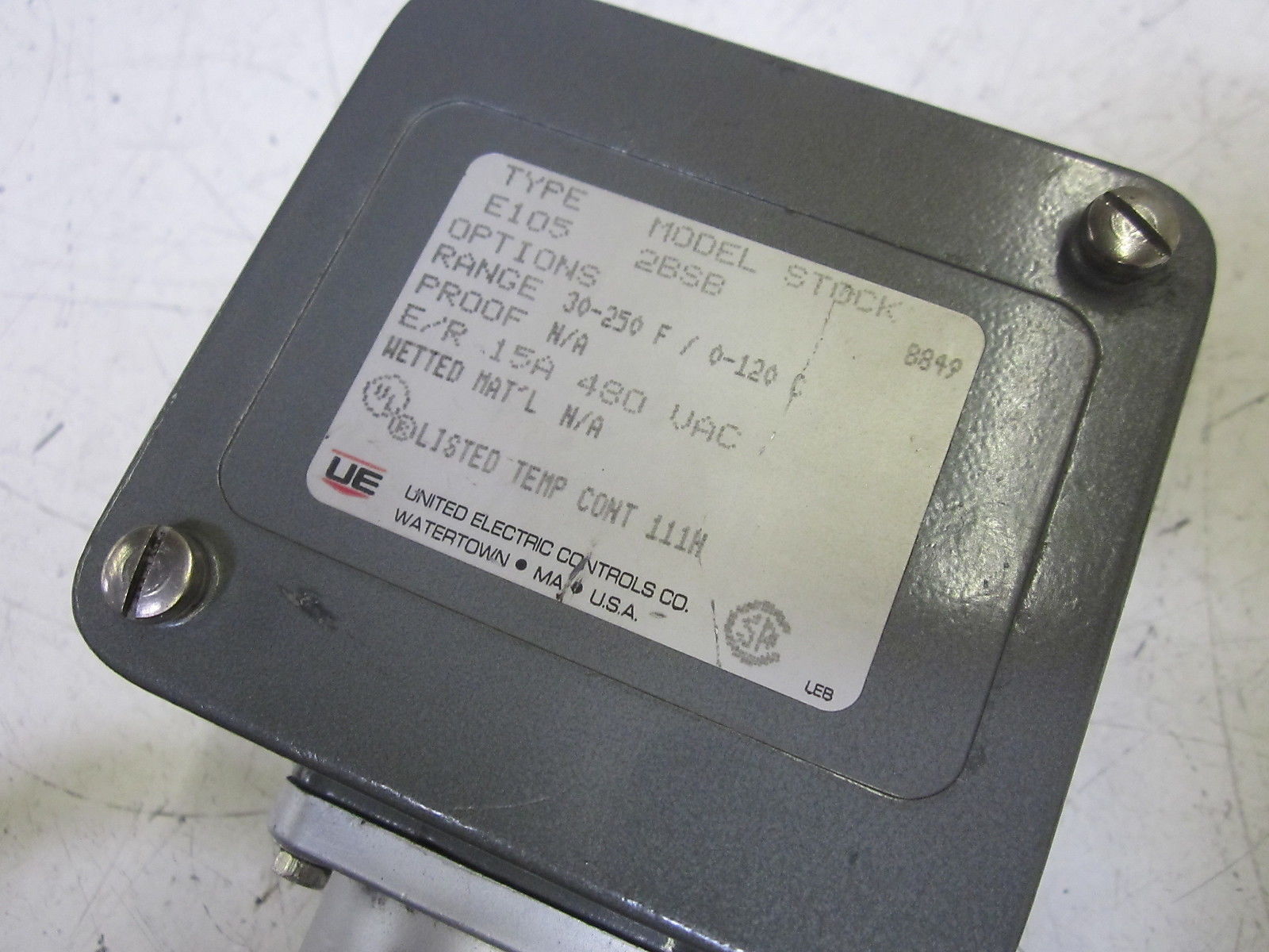UNITED ELECTRIC E105-2BSB 480VAC 15A 30-250F UNMP
