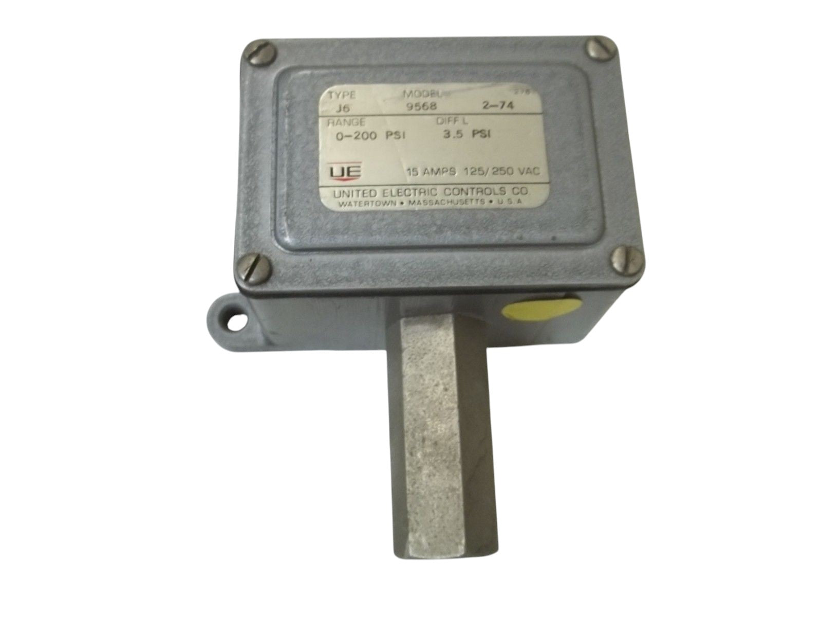 UNITED ELECTRIC J6-9568 PRESSURE SWITCH UNMP