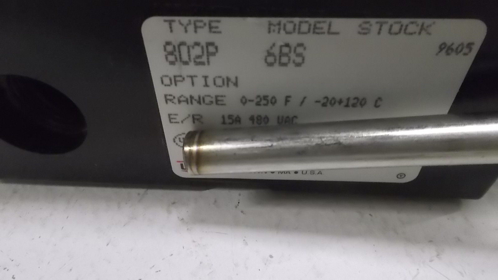 UNITED ELECTRIC TEMPERATURE CONTROLLER SWITCH 802P-6BS NSMP