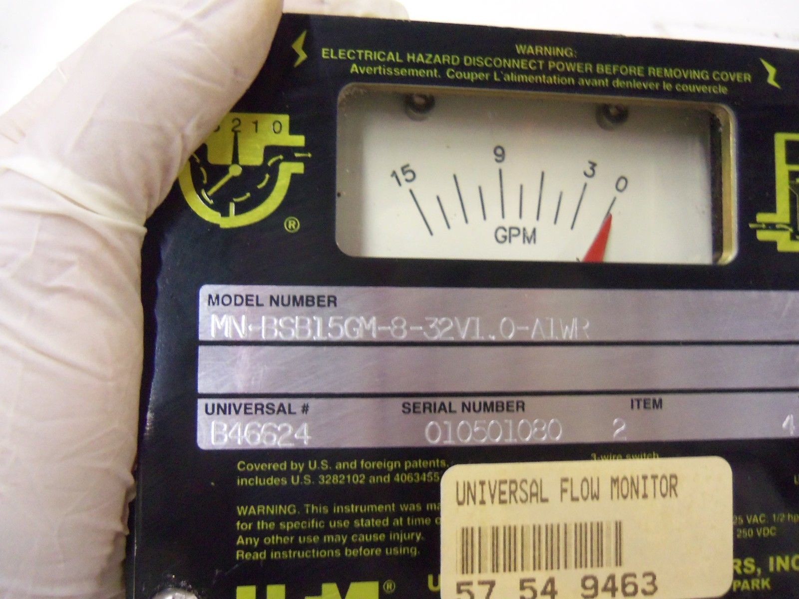 UNIVERSAL FLOW MONITOR MN-BSB15GM-8-32V1.0-A1WR FLOW METER NSNP