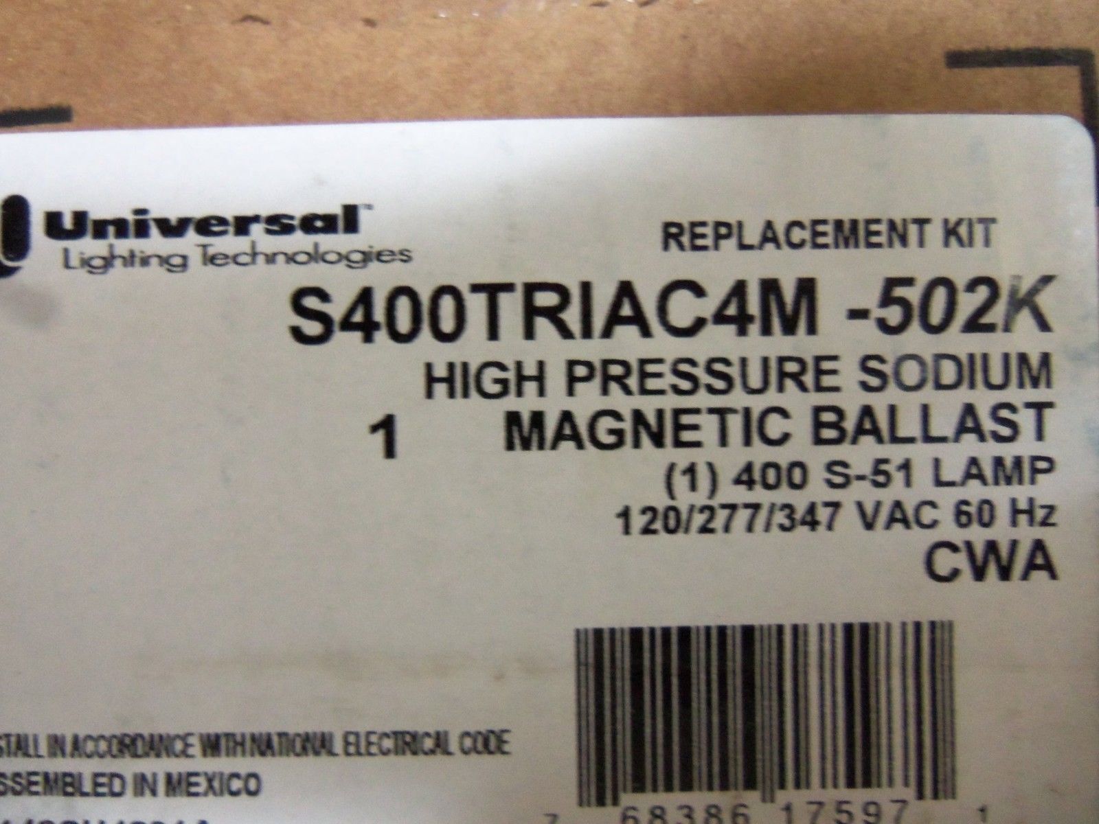 UNIVERSAL S400TRIAC4M-502K BALLAST NSMP