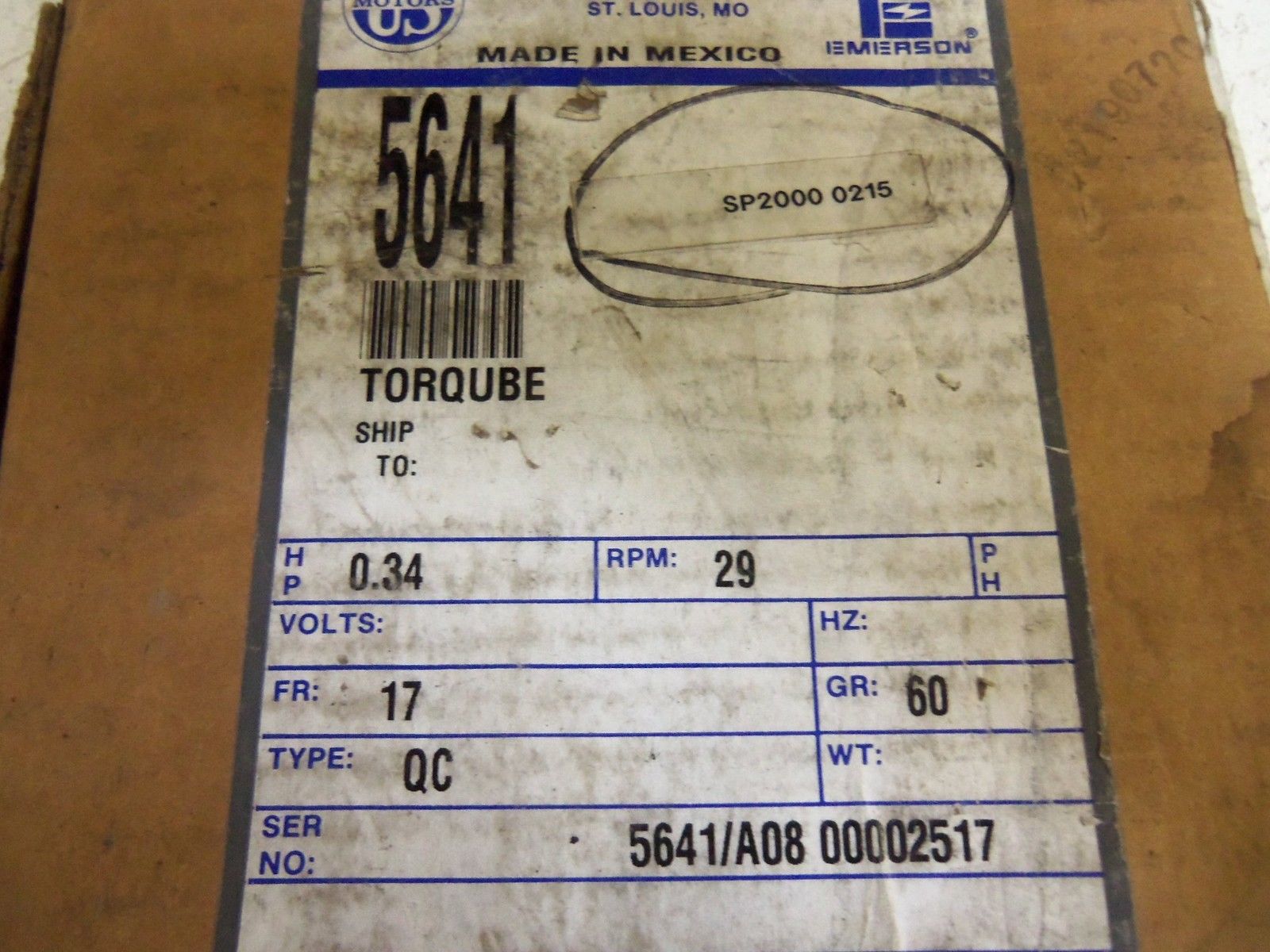 US MOTOR 5641 NSMP